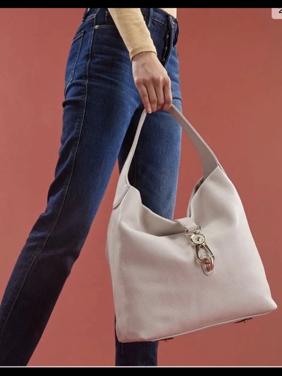 Dooney & Bourke Handbags - Dooney & Bourke Logo-Lock Lucca Shoulder Bag ~ Gray Taupe